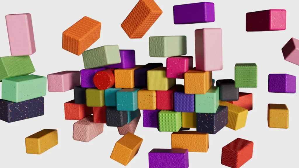 Wooden blocks in assorted sizes and colors arranged together representing the variety of innovative fundraising tactics for nonprofits
